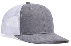 FEOYA Men's Mesh Baseball Caps Outdoor Adjustable Peaked Cap for Men UK Summer Sun Protection Tracker Hat Cotton Driver Driving Caps Casual Breathable Duckbill Hat Panel Hiking Sports Cap Grey White