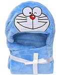 First Kick Fleece New Born Baby Blanket Pack of Super Soft Bathrobe Baby Wrapper Cum Baby Bath Towel For Baby Boys, Baby Girls, Babies (80Cm X 80Cm, 0-6 Months) Lightweight, Blue