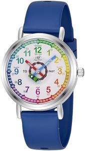 ManChDa Kids Watch for Boys Analog Watch Childrens Toddler Watch for Kid 8-12 Tell Time Watch Easy to Read Teaching Watch Time Learning Study Time Teacher Watch Kids Gift Christmas Blue