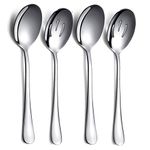 Serving Spoons 4 Pieces, Kyraton Serving Spoon, Include 2 Serving Spoon and 2 Slotted Spoons, Stainless Steel Serving Utensils, Serving Set Packing of 4