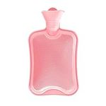 ROIMOE Hot Water Bottle Classic Rubber 2L Large Premium Hot Water Bag for Pain Relief Great Gift for Women Girls (Pink)