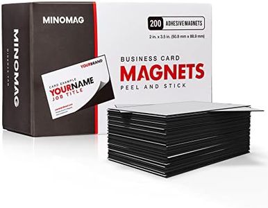 Minomag Business Card Magnets | Peel and Stick Adhesive Magnetic Backings, 3.5 inch x 2 inch