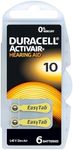 6 Duracell Hearing Aid Batteries Size: 10