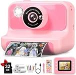 Kids Camera Instant Print, Kids Camera 1080P HD Video Digital Camera, Christmas Birthday Gifts for Girls and Boys, Toddler Toy Camera for 3-12 Years Old