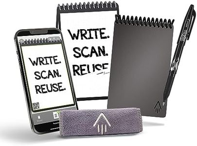 Rocketbook Smart Reusable Notebook, Mini Spiral Notebook, Deep Space Grey, (3.5" x 5.5")
