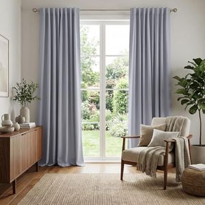 RYB HOME Blackout Curtains for Living Room, Privacy Thermal Insulating Window Treatment Drapes for Bedroom Dining Home Office Basement, W 52 x L 95 inches, Silver Grey, 2 Panels