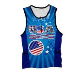 USA All State Flags Triathlon Top for Men M