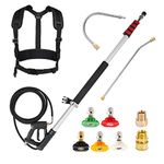 M MINGLE Telescoping Pressure Washer Wand, 20 Feet Aluminum High Power Washer Telescopic Spray Wand with 2 Extension Wands, 5 Spray Nozzle Tips, 2 Couplers and Support Belt, 4000 PSI