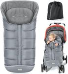Orzbow Universal Footmuff for Stroller, Winter Warm Baby Stroller Bunting Bag, Waterproof Windproof Warm Coral Fleece Lined for Toddler Stroller Sleeping Bag (Grey)