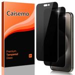 Caisemo 2 Pack For iPhone 15 Pro 6.1'' (Not for iPhone 15, 15 Plus, 15 Pro Max) Privacy Tempered Glass Screen Protector, 9H Hardness, Anti Scartch,Anti Spy