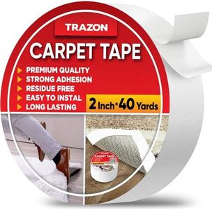 Carpet Tape Double Sided - Rug Tape Grippers for Hardwood Floors and Area Rugs - Carpet Binding Tape Strong Adhesive and Removable, Heavy Duty Stickers Tape, Residue Free (2 Inch / 40 Yards)