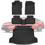 AltraVos Floor Mats & Trunk Mat for 2022 2023 2024 Honda Civic Hatchback（Only Fit Hatchback）,TPE All Weather Protection 2 Rows Full Set Car Floor Liners with Cargo Liner Accessory-Black