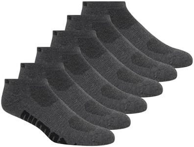 PUMA Men's Low-Cut (Pack of 6) athletic socks, Grey w/ Black, 9 13 US