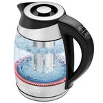 Chefman Electric Kettle w/ Temperature Control, 5 Presets, Colored LED Indicator Lights, 360° Swivel Base, BPA Free, Removable Tea Infuser Included, 1100 Watts & 120 Volts, Stainless Steel, 1.8 Liters