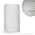 tenn well 1.5mm Roman Blind Cord, 328 Feet 100 Meters Braided Cord Blind Nylon String Pull Cord for Blind Shade, Picture Hanging, Bracelet Making and Crafts (White)