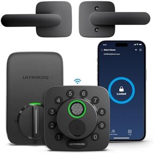 ULTRALOQ Bolt SE Keypad Door Lock with Handle, Built-in Wi-Fi, Matter Over Thread, App Remote Control, Works with Apple Home, Alexa, Google, Fingerprint Smart Locks for Front Door, Auto Lock