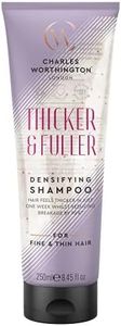 Charles Worthington Thicker and Fuller Shampoo, Hair Thickening Products, Salon Densifying Shampoo for Fine Hair, 250 ml