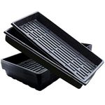 10-Pack Seed Starter Tray Durable Plant Tray Indoors No Holes,10" x 20" Black Plastic Trays Plants for Flowers, Seedlings, Plants, Wheatgrass, Microgreens & More