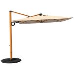 Grand patio Garden Parasol Umbrella with Base Included, 3×3M Cantilever Parasol with 8 Ribs, Outdoor Sun Umbrella for Garden (Beige,Square)