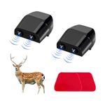 povtii 2PCS Car Deer Whistles, Automotive Deer Whistles Warning Device with Rubber Pads, Whistle Save a Deer Avoids Collisions, Car Accessories (Black)
