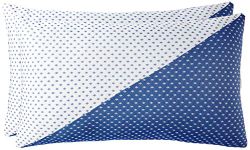 Amazon Brand - Solimo Microfiber Premium Bed Pillow Set - Diagonal (Blue and White, 43 x 69 cm) - 2-Piece