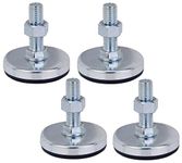 Bulldog Castors Adjustable Levelling Feet - Set of 4 - M12 Thread with 55mm Foot Diameter - Ideal for Furniture, Appliances and Equipment (Heavy Duty - Upto 750Kg per Foot)