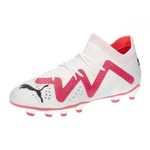 PUMA Future PRO FG/AG JR Soccer Shoe, White Black-FIRE Orchid, 4.5 UK