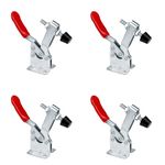 4 Toggle Clamp GH-201-B Red Horizontal Clamp Quick Release Tool Hold Down Clamps Hand Tool Toggle Clamp for Machinery, Woodworking, Welding, Handmade Products, Abrasive Tool Manufacturing