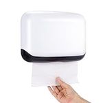 Ailelan Paper Towel Dispenser, Commercial Paper Towel Holder Wall Mount, C-Fold/Multifold Hand Towel Dispenser, Touchless Paper Towel Dispenser for Bathroom, Restroom, Toilet (White)