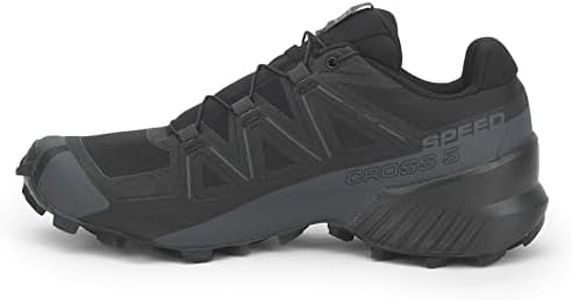 Salomon Speedcross 5 Trail Running Shoes for Men, Black/Black/Phantom, 12