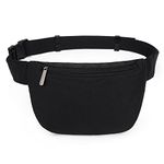 Unisex Canvas Bumbag Waist Pack Crossbody Chest Bag Fanny Belt for Women Men by UTO Black