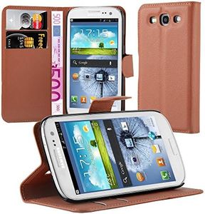 Cadorabo Funda Libro para Samsung Galaxy S3 / S3 Neo en MARRÓN Chocolate - Cubierta Proteccíon con Cierre Magnético, Tarjetero y Función de Suporte - Etui Case Cover Carcasa