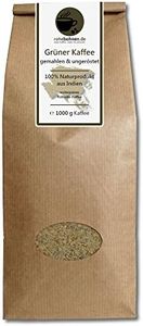 Café verde en polvo para pérdida de peso/dieta 100% natural Robusta India (molido y sin tostar 1000 g) - Certificado GMP