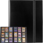 GEAoffice Card Binder, 9 Pockets Trading Card Album Folder, 360 Side Loading Pocket Binder for Yugioh, MTG and Other TCG, Black