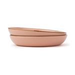 Shay Ceramic Pasta Bowl Set, 22cm, 2 Pieces, Pink Speckle | Glossy Finish | Stoneware Ceramic Serving Bowls | Pasta Plate | Deep Plate | Pasta Serving Plate (Pasta Plate - Pink Speckle)