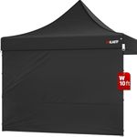 CLAETF Instant Canopy SunWall for 10×10ft Pop Up Canopy,Canopy Tent with Sidewalls 210D Oxford Fabric with Waterproof 99% UV Protection,Commercial Canopy/Suits Pop up Tent. (Black, 1 Sidewall)