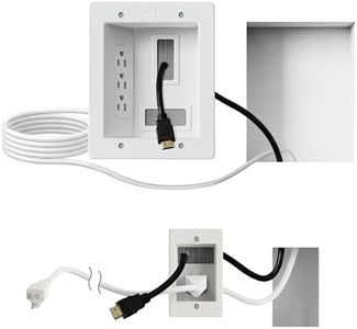 Mount-It! In-Wall TV Cable Management Kit with Power – Triple Outlet, Male Wall Plug and 5ft External & 9ft Behind the Wall Cords, Hand Saw – Easy, Safe Cable Management for TV and Home Theater Setups