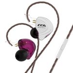 CCA C10 in Ear Headphones/Earphones Design HiFi Five Drivers Hybrid (4 Balanced Armature + 1 Dynamic) in Ear Monitors with Detachable Cable 2pin 0.75mm Gold Plated, (Purple with mic)