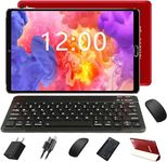 2024 Newest Tablet 10 inch Android 13 Octa-Cores 10GB RAM 64GB ROM (TF 1TB), WiFi 5G, Bluetooth 5.0, GPS, OTG, Type-C, 8MP+5MP, Tablet PC with Case, Keyboard and Mouse, Red