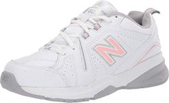 New Balance Women's 608 V5 Casual Comfort Cross Trainer, White/Pink, 5 W US