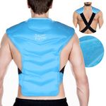 Relief Expert Large Full Back and Shoulder Rotator Cuff Ice Pack Wrap with Straps, Cold Packs for Injuries Reusable Gel, Cold Compression for Entire Back and Shoulders Pain Relief - Soft Plush Lining