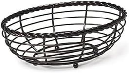 Gourmet Basics by Mikasa 5153171 Rope Metal Oval Bread Basket, Antique Black