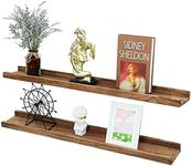 Long Floating Picture Shelves Set of 2,Wood Picture Shelf for Wall with Ledge,Photo Frames Display Shelves Wall Mounted Rustic for Living Room Bedroom Kids Nursery,Home Office Decor 36 Inch