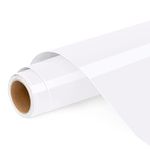 Permanent Vinyl for Cricut, 12" x4ft White Self Adhesive Vinyl Roll for Cricut and Silhouette Cameo, White Vinyl for Party Decoration, Window Stickers, Home Decor
