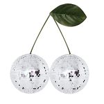 2022 New Cherry Shaped Disco Ball Decor Handmade Mirror Glass Brick Cherry Disco Ball Bar Party Home Hanging Decorations Silver-S