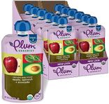 Plum Organics Stage 2 Organic Baby Food - Apple, Spinach, and Avocado - 3.5 oz Pouch (Pack of 12) - Organic Fruit and Vegetable Baby Food Pouch