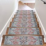 OJIA Non-Slip Stair Treads for Wooden Steps 30"x8" Indoor Stair Runner 15PCS Residue-Free Rubber Backed Carpet Stair Treads Staircase Step Treads Soft Stair Rugs Mats for Kids and Dogs