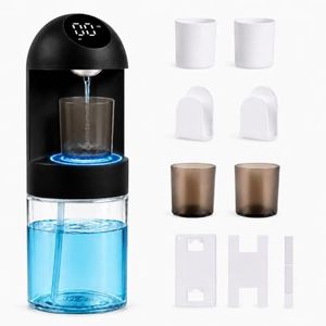 Automatic Mouthwash Dispenser for Bathroom, 20.3 oz Touchless Electric Wall Mounted Mouth Wash Dispenser with 4 Magnetic Cups, 4 Modes, LED Display, Bathroom Accessories Set for Kids and Adults