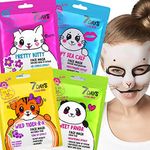 7Days Face Masks Skincare - Sheet Masks Set Moisturising, Brightening, Nourishing, Hydrating, Refreshing - Animal Cute Face Mask Beauty 4 pc