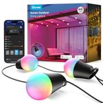 Govee Smart Outdoor String Lights 2, 48ft RGBIC Outdoor Lights with Dimmable Warm White LED Bulbs, 47 Scene Modes for Patio, Backyard, IP65 Waterproof, Works with Alexa, App Control